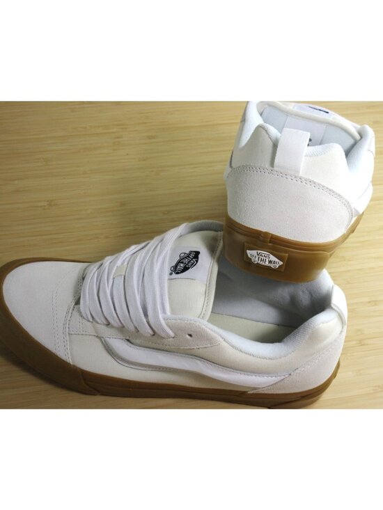 Vans Men\'s Knu Skool Gum Bottom Blanc De Blanc White Shoes sizes NEW main image 5